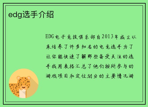 edg选手介绍